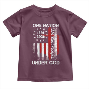One Nation Under God 250 Years Toddler T Shirt 250th Anniversary USA TS11 Maroon Print Your Wear