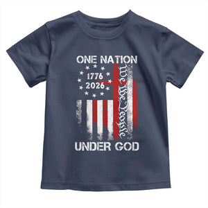 One Nation Under God 250 Years Toddler T Shirt 250th Anniversary USA TS11 Navy Print Your Wear