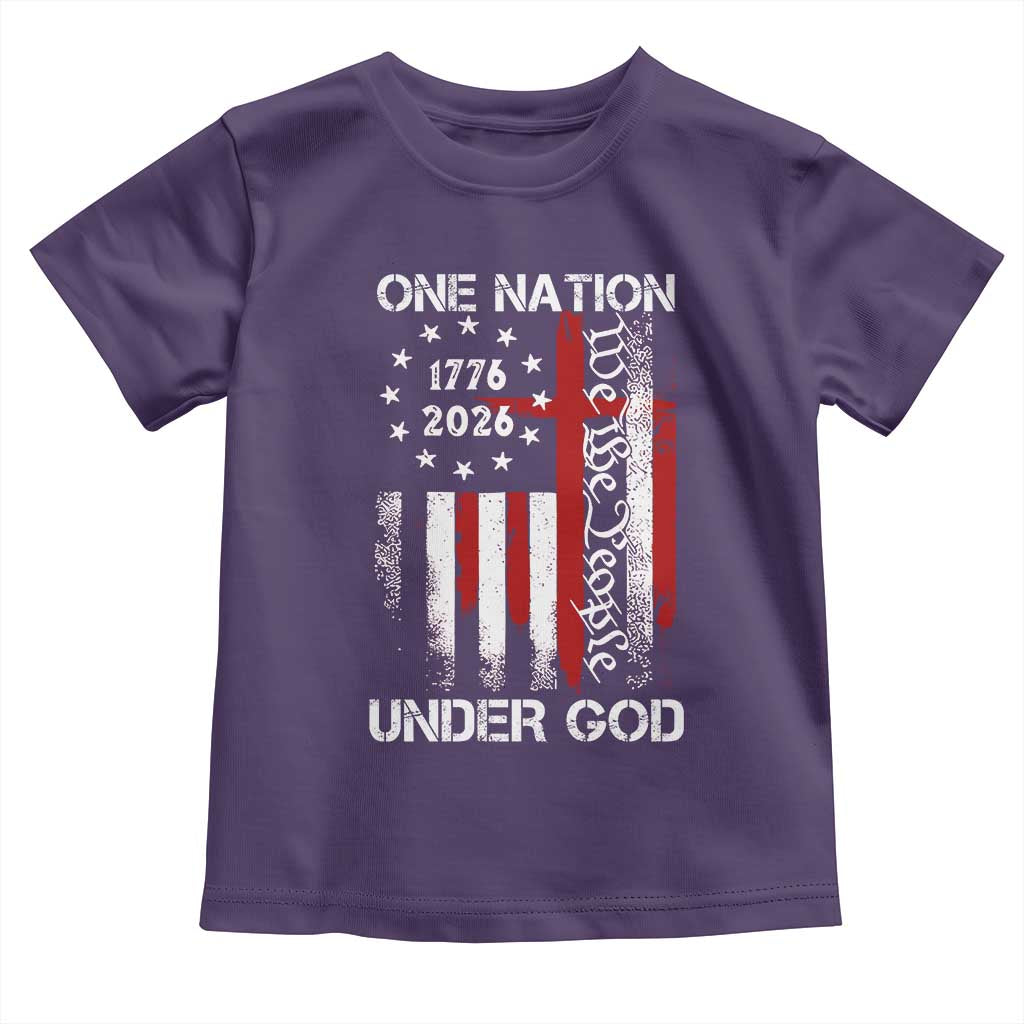 One Nation Under God 250 Years Toddler T Shirt 250th Anniversary USA TS11 Purple Print Your Wear