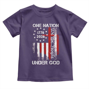 One Nation Under God 250 Years Toddler T Shirt 250th Anniversary USA TS11 Purple Print Your Wear