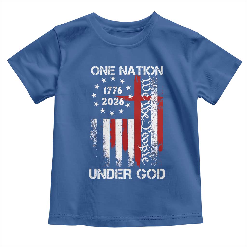 One Nation Under God 250 Years Toddler T Shirt 250th Anniversary USA TS11 Royal Blue Print Your Wear