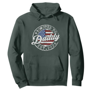 Promoted to Daddy 2026 Hoodie New Dad US Flag Fathers Day TS11 Dark Forest Green Print Your Wear
