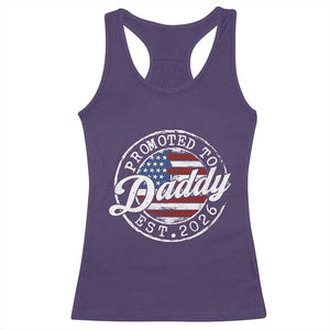 Promoted to Daddy 2026 Racerback Tank Top New Dad US Flag Fathers Day TS11 Purple Print Your Wear