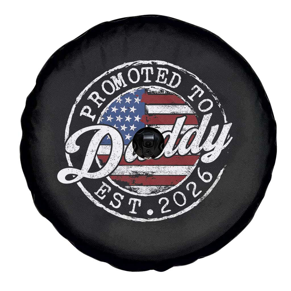 Promoted to Daddy 2026 Spare Tire Cover New Dad US Flag Fathers Day TS11 Print Your Wear