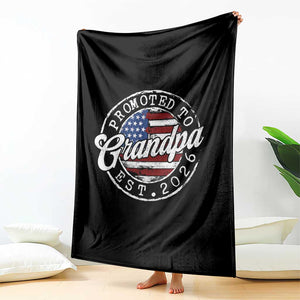 Promoted to Grandpa 2026 Throw Blanket New Grandfather US Flag Fathers Day TS11 Print Your Wear