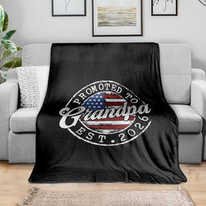 Promoted to Grandpa 2026 Throw Blanket New Grandfather US Flag Fathers Day TS11 Print Your Wear