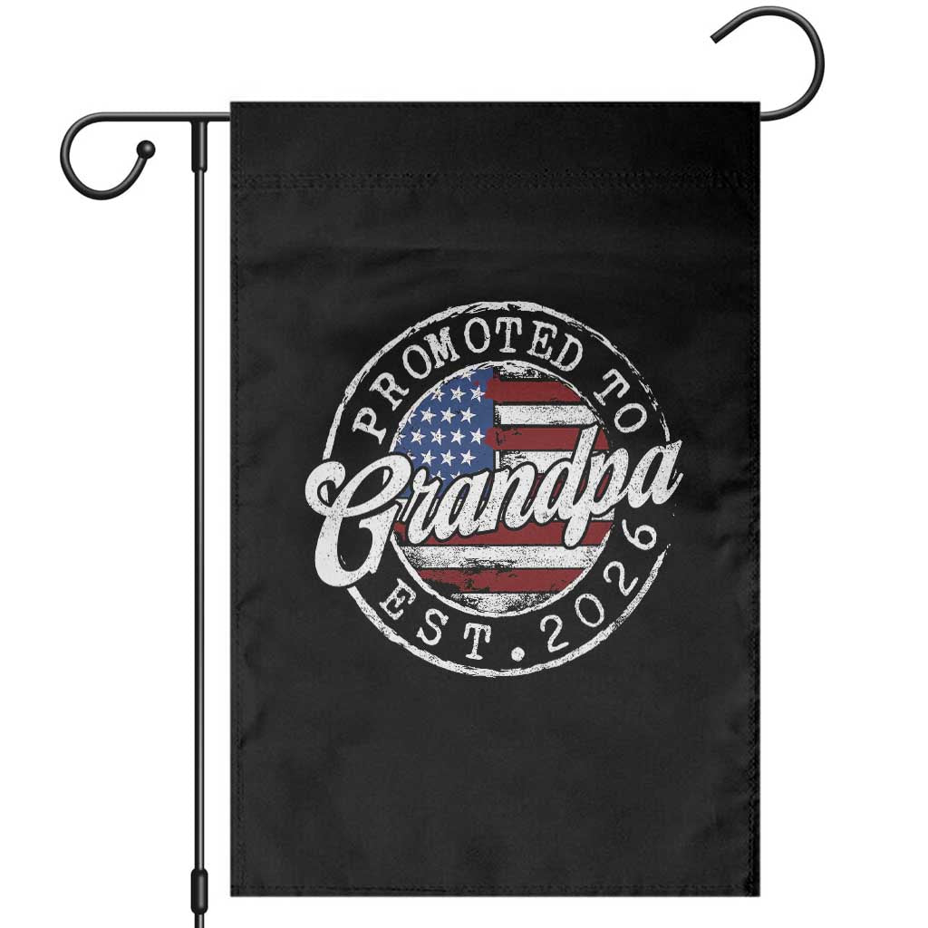 Promoted to Grandpa 2026 Garden Flag New Grandfather US Flag Fathers Day TS11 Black Print Your Wear