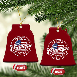 Promoted to Grandpa 2026 Ceramic Ornament New Grandfather US Flag Fathers Day TS11 Print Your Wear