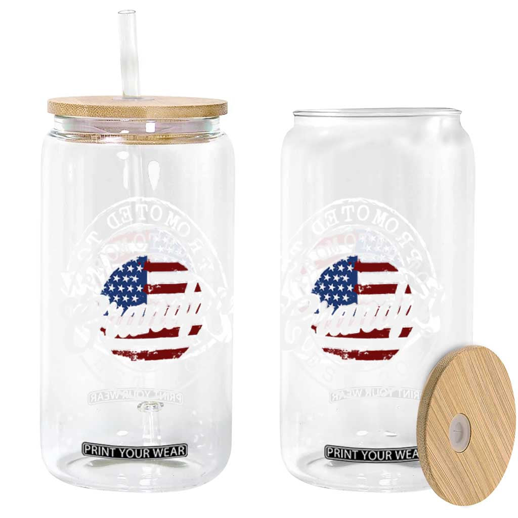 Promoted to Grandpa 2026 Glass Can New Grandfather US Flag Fathers Day TS11 Print Your Wear