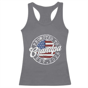 Promoted to Grandpa 2026 Racerback Tank Top New Grandfather US Flag Fathers Day TS11 Charcoal Print Your Wear