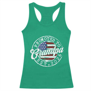 Promoted to Grandpa 2026 Racerback Tank Top New Grandfather US Flag Fathers Day TS11 Irish Green Print Your Wear