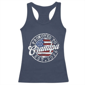 Promoted to Grandpa 2026 Racerback Tank Top New Grandfather US Flag Fathers Day TS11 Navy Print Your Wear
