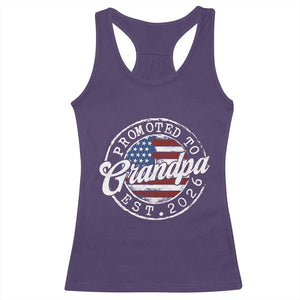 Promoted to Grandpa 2026 Racerback Tank Top New Grandfather US Flag Fathers Day TS11 Purple Print Your Wear