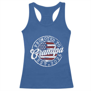 Promoted to Grandpa 2026 Racerback Tank Top New Grandfather US Flag Fathers Day TS11 Royal Blue Print Your Wear