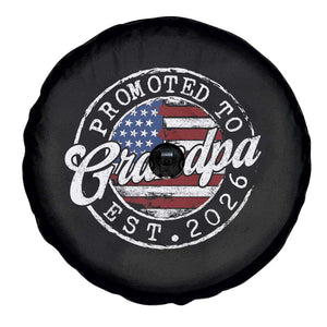 Promoted to Grandpa 2026 Spare Tire Cover New Grandfather US Flag Fathers Day TS11 Print Your Wear