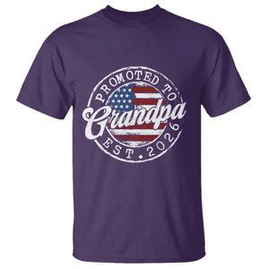 Promoted to Grandpa 2026 T Shirt New Grandfather US Flag Fathers Day TS11 Purple Print Your Wear