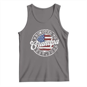 Promoted to Grandpa 2026 Tank Top New Grandfather US Flag Fathers Day TS11 Deep Heather Print Your Wear