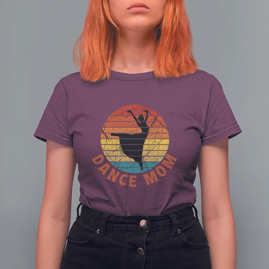 Dance Mom T Shirt For Women Dance Mama Vintage Retro Dancer TS11 Maroon Print Your Wear