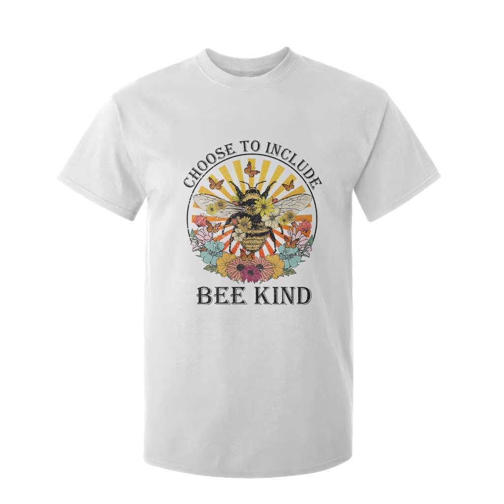 Autism Awareness T Shirt For Kid Choose To Include Bee Kind Retro Vintage Flower Bee TS11 White Print Your Wear