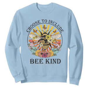 Autism Awareness Sweatshirt Choose To Include Bee Kind Retro Vintage Flower Bee TS11 Light Blue Print Your Wear