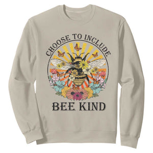 Autism Awareness Sweatshirt Choose To Include Bee Kind Retro Vintage Flower Bee TS11 Sand Print Your Wear