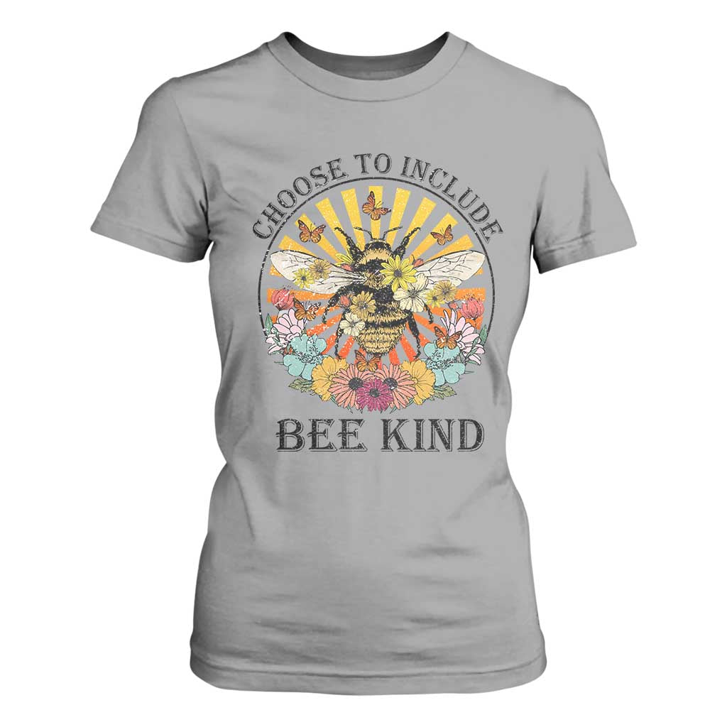 Autism Awareness T Shirt For Women Choose To Include Bee Kind Retro Vintage Flower Bee TS11 Sport Gray Print Your Wear
