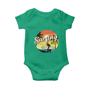 Surfing Lover Baby Onesie Surfing Vibes Retro Vintage Summer Vacation TS11 Irish Green Print Your Wear