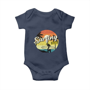 Surfing Lover Baby Onesie Surfing Vibes Retro Vintage Summer Vacation TS11 Navy Print Your Wear