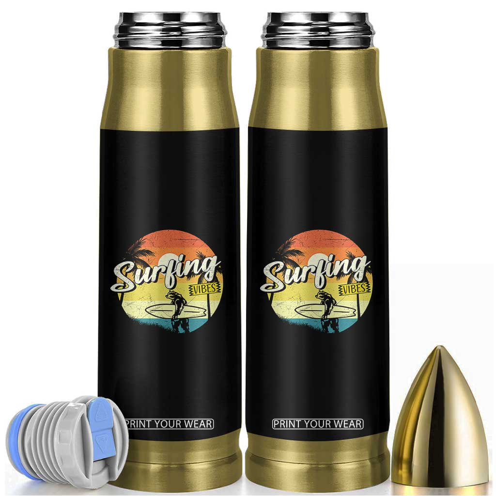 Surfing Lover Bullet Tumbler Surfing Vibes Retro Vintage Summer Vacation TS11 Black Print Your Wear