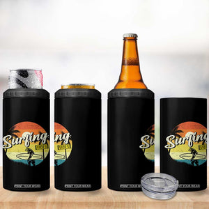 Surfing Lover 4 in 1 Can Cooler Tumbler Surfing Vibes Retro Vintage Summer Vacation TS11 Print Your Wear
