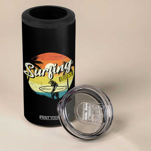 Surfing Lover 4 in 1 Can Cooler Tumbler Surfing Vibes Retro Vintage Summer Vacation TS11 Print Your Wear