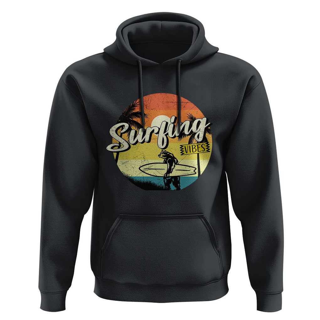 Surfing Lover Hoodie Surfing Vibes Retro Vintage Summer Vacation TS11 Black Print Your Wear