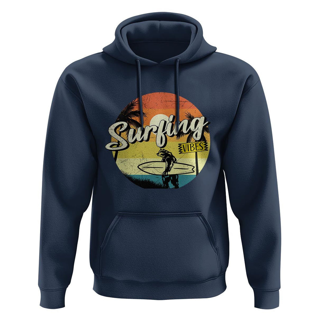 Surfing Lover Hoodie Surfing Vibes Retro Vintage Summer Vacation TS11 Navy Print Your Wear