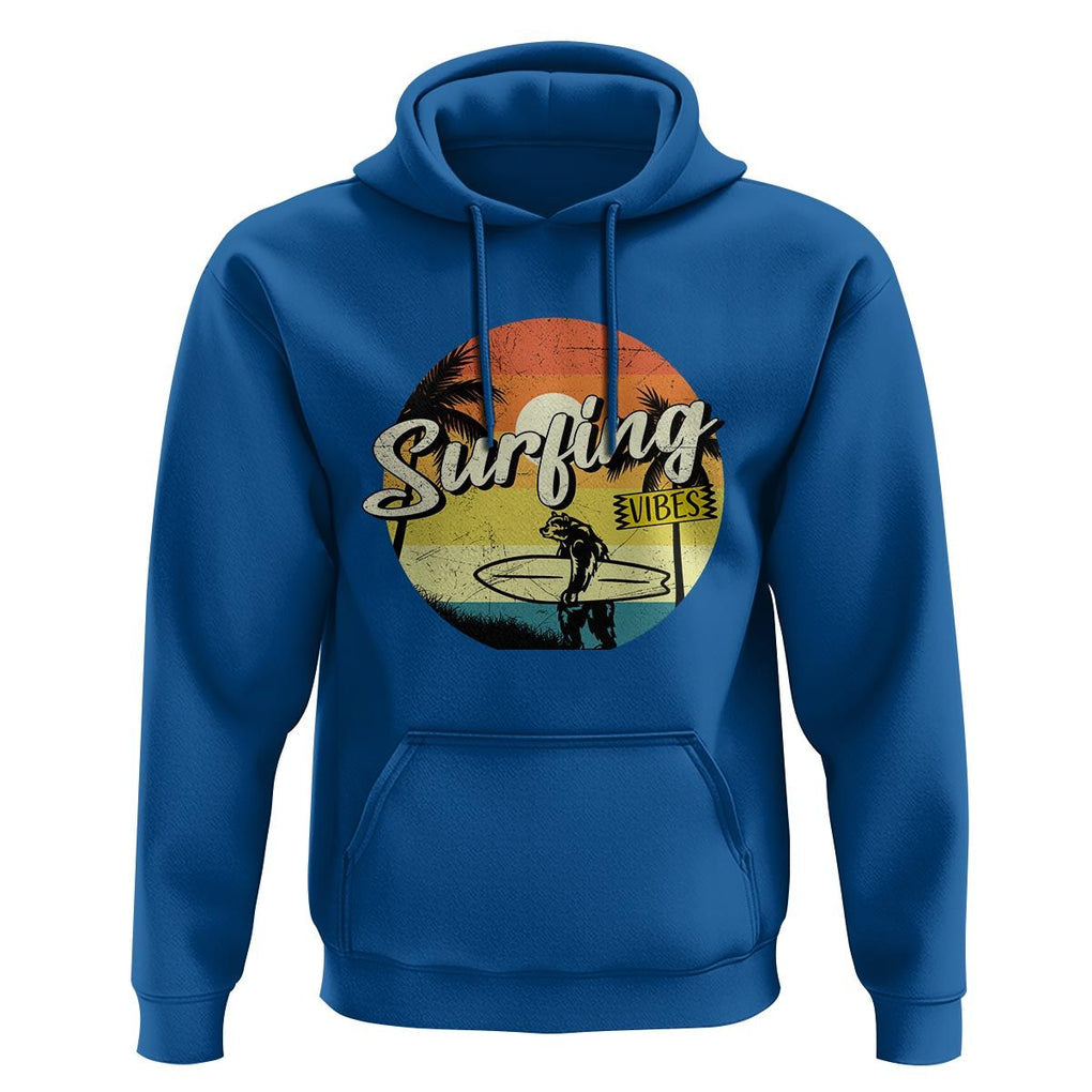 Surfing Lover Hoodie Surfing Vibes Retro Vintage Summer Vacation TS11 Royal Blue Print Your Wear