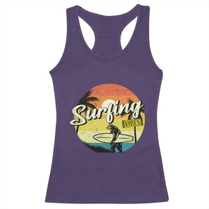 Surfing Lover Racerback Tank Top Surfing Vibes Retro Vintage Summer Vacation TS11 Purple Print Your Wear