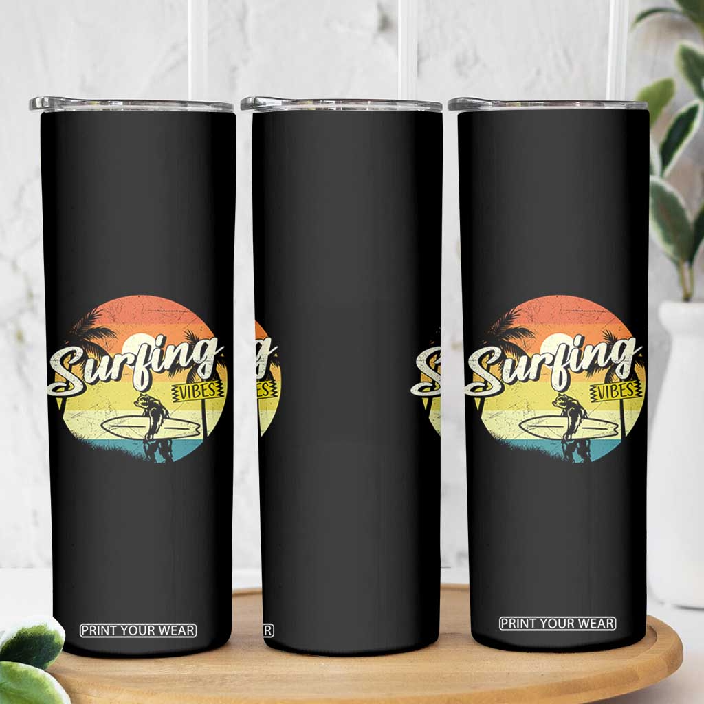Surfing Lover Skinny Tumbler Surfing Vibes Retro Vintage Summer Vacation TS11 Print Your Wear