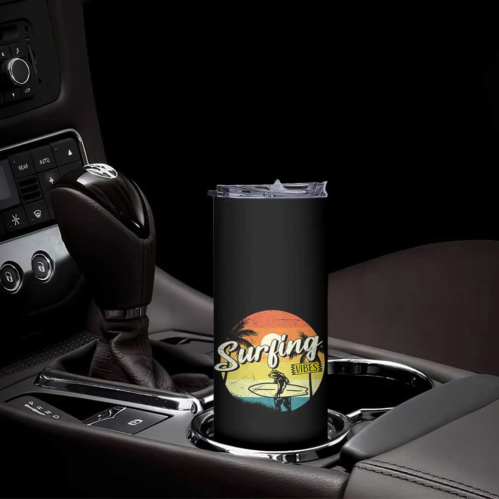 Surfing Lover Skinny Tumbler Surfing Vibes Retro Vintage Summer Vacation TS11 Print Your Wear