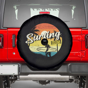 Surfing Lover Spare Tire Cover Surfing Vibes Retro Vintage Summer Vacation TS11 Black Print Your Wear