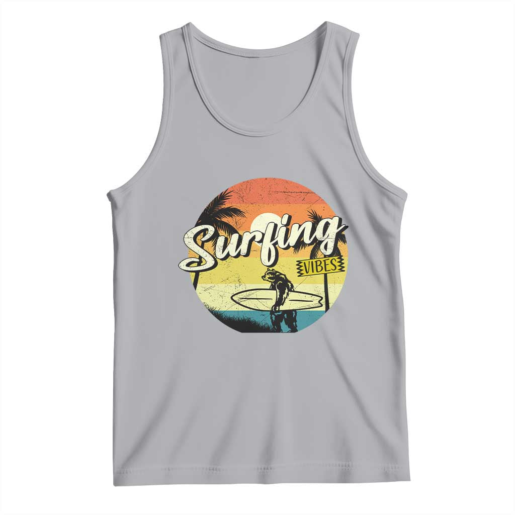 Surfing Lover Tank Top Surfing Vibes Retro Vintage Summer Vacation TS11 Athletic Heather Print Your Wear