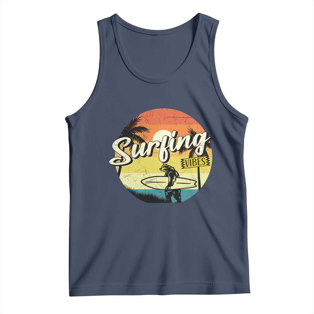 Surfing Lover Tank Top Surfing Vibes Retro Vintage Summer Vacation TS11 Navy Print Your Wear