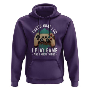 Funny Gaming Hoodie That's What I Do I Play Game And I Know Things Game Console TS11 Purple Print Your Wear
