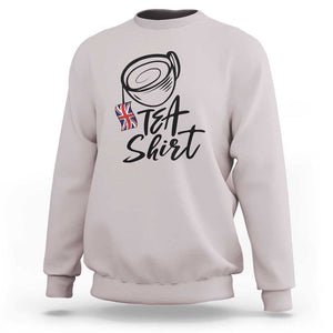 Funny British Tea Sweatshirt Quote UK Flag TS11 Ice Gray Print Your Wear