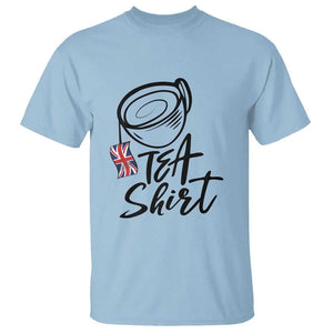 Funny British Tea T Shirt Quote UK Flag TS11 Light Blue Print Your Wear