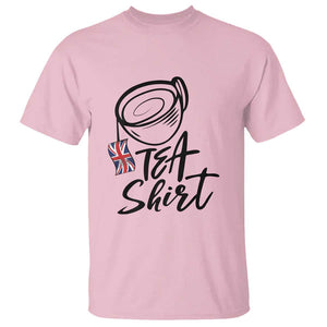 Funny British Tea T Shirt Quote UK Flag TS11 Light Pink Print Your Wear