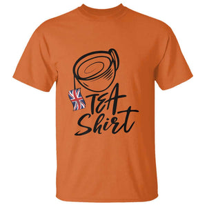 Funny British Tea T Shirt Quote UK Flag TS11 Orange Print Your Wear