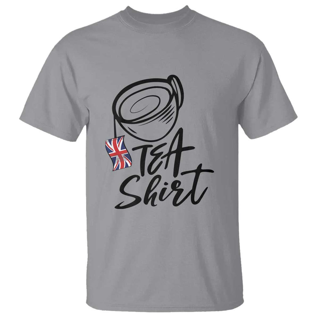 Funny British Tea T Shirt Quote UK Flag TS11 Sport Gray Print Your Wear