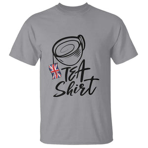 Funny British Tea T Shirt Quote UK Flag TS11 Sport Gray Print Your Wear