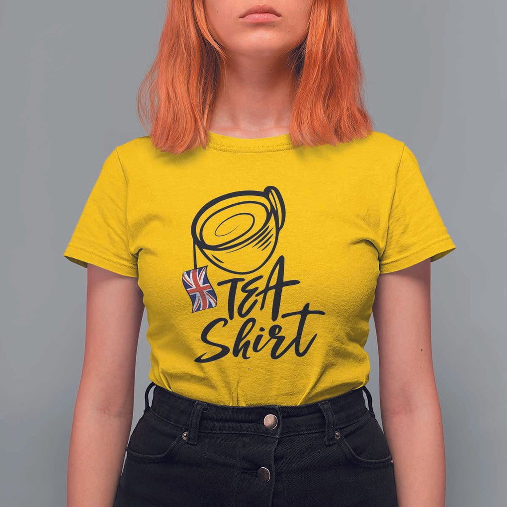 Funny British Tea T Shirt For Women Quote UK Flag TS11 Daisy Print Your Wear