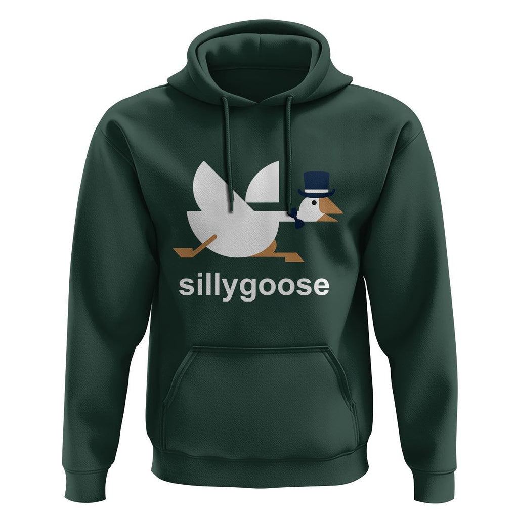 Funny Goose Hoodie Cute Silly Goose Meme Aesthetic Trendy TS11 Dark Forest Green Print Your Wear