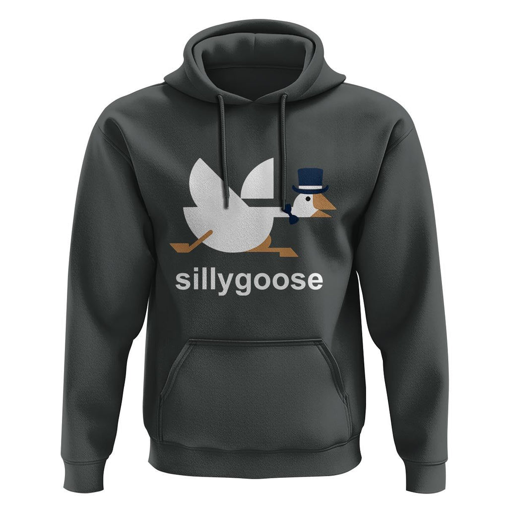Funny Goose Hoodie Cute Silly Goose Meme Aesthetic Trendy TS11 Dark Heather Print Your Wear